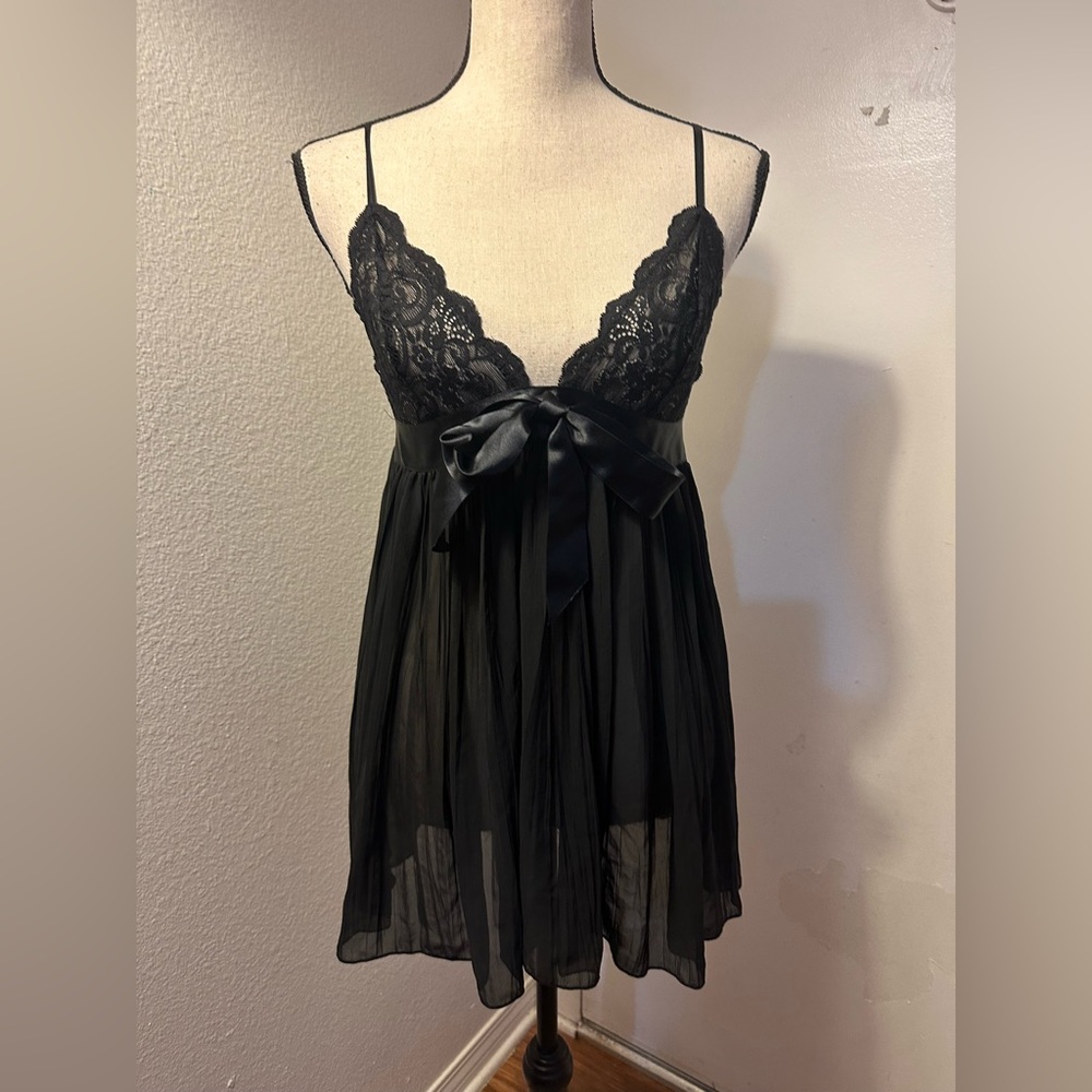 Victoria's Secret Black Lace Chemise